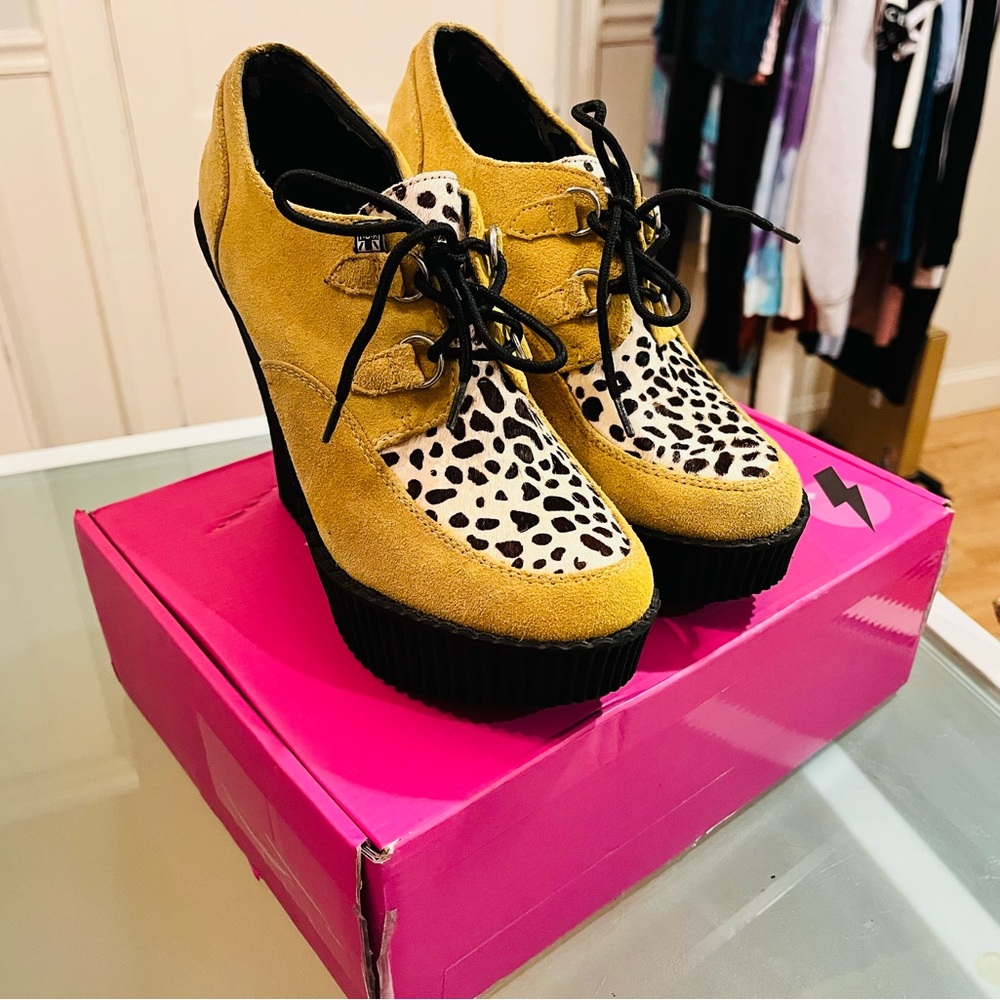 T.U.K Yellow and Black Platform Shoes